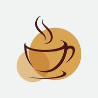 logotipo de la taza de café diseño de icono de vector de cafetería