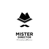 Mister movie Studio Video Cinema Film Production logo design vector icon illustration