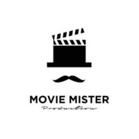 Mister movie Studio Video Cinema Film Production logo design vector icon illustration