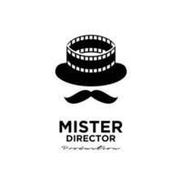 Mister movie Studio Video Cinema Film Production logo design vector icon illustration