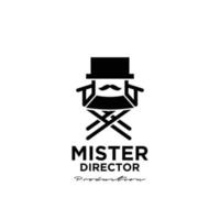 Mister movie Studio Video Cinema Film Production logo design vector icon illustration