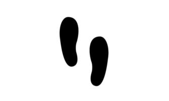 Footprint step black silhouette icon white background simple illustration design vector