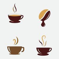 logotipo de la taza de café diseño de icono de vector de cafetería