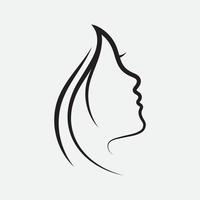 hair woman and face logo and symbols vector