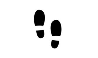 Footprint step black silhouette icon white background simple illustration design vector