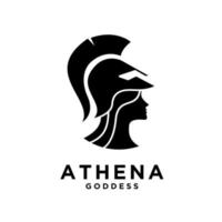 premium Athena the goddess black vector icon logo illustration design