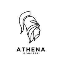 premium Athena the goddess black vector icon line logo illustration design