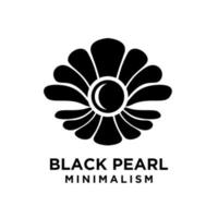 Diseño simple del ejemplo del logotipo del icono del vector del minimalismo de la perla negra