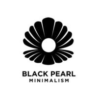 Diseño simple del ejemplo del logotipo del icono del vector del minimalismo de la perla negra