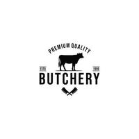 butchery logo in white background vector