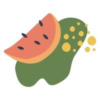 Watermelon slice vector composition. Fruit slices, summer treat.