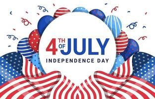 Independence Day Flag and Baloon Background vector