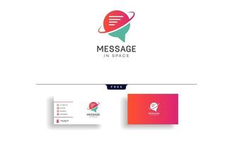 Ilustración de vector de plantilla de logotipo de conversación de mensaje de chat con vector de diseño de tarjeta de visita