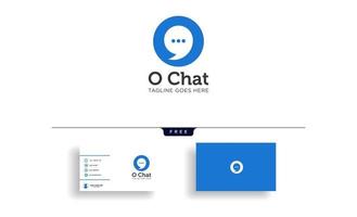 Chat  Message speech  Conversation logo template vector illustration with business card design vector