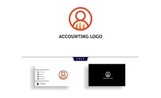 vector de plantilla de logotipo creativo de finanzas de contabilidad aislado con vector de diseño de tarjeta de visita