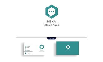 Chat  Message speech  Conversation logo template vector illustration with business card design vector