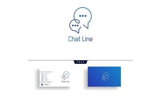 Ilustración de vector de plantilla de logotipo de conversación de mensaje de chat con vector de diseño de tarjeta de visita