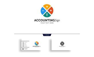 accounting finance creative logo template vector isolated with business card design vector