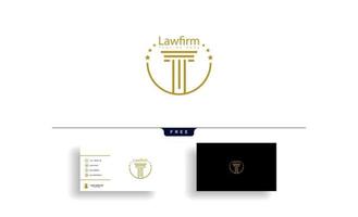 Law firm advocate creative logo template vector illustration with business card vector