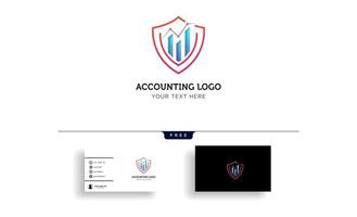 accounting  finance creative logo template vector isolated with business card design vector