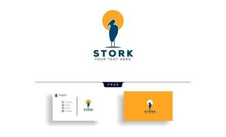 stork business logo template creative vector illustration with business card icon elements isolated