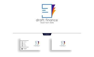 accounting finance creative logo template vector isolated with business card design vector