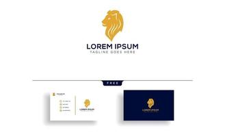 Llion business financial logo template with business card  icon elements isolated vector