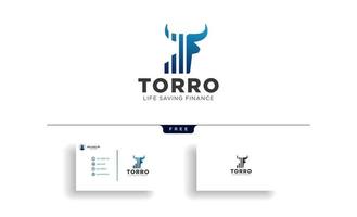 torro bull chart bar statistic logo vector icon template vector