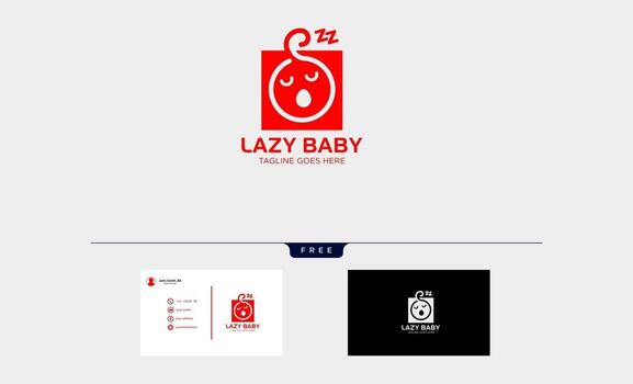perezoso, bebé, perezoso, niño, creativo, logotipo, plantilla, vector, ilustración, icono, elementos, aislado, con, tarjeta de visita, vector