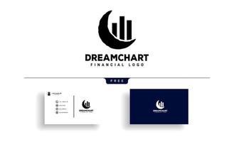 moon dream chart statistic logo template vector isolated icon element vector