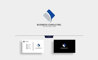 Business Consult logo template with business card vector isolated icon element