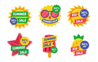 Set of Summer Sale Promotion Badges vector