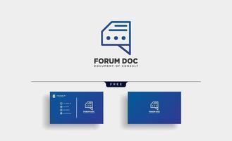 Document or file or data message logo template vector illustration with business card  icon elements isolated