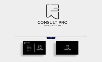 paper line consulting creative logo template vector illustration with business card icon elements isolated