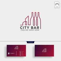 city bar drink club creative logo template vector illustration with business card vector