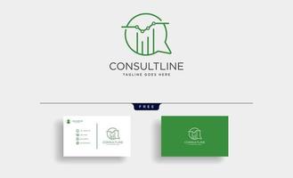 Gráfico de consultoría de negocios consultar ilustración de vector de plantilla de logotipo creativo con tarjeta de visita