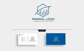 Ilustración de vector de plantilla de logotipo de consultoría empresarial hexagonal con elementos de icono de tarjeta de visita aislados