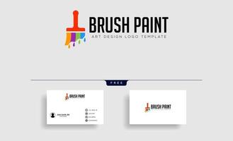 paint brush colorful logo template vector icon element with business card