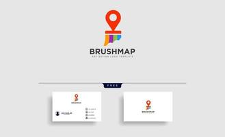 pin navigator paint logo template vector icon element with business card