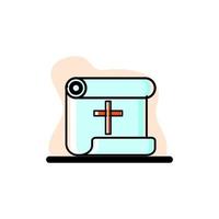 Cross Paper Scroll Vector Icon Conceptual Illustration Design