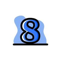 Ilustración de diseño de vector de icono de concepto de número 8