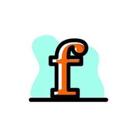 Ilustración de diseño de icono de vector conceptual de letra minúscula f
