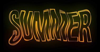 sommerliche kreative Typografie-Textanimation mit gewellten Farblinien video