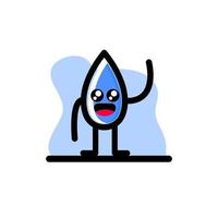 Cute Water Drop Character Vector Illustration Design