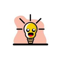 Cute Light Bulb Character Vector Illustration Design