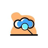 Icono de almacenamiento de búsqueda en la nube, diseño de ilustraciones vectoriales conceptuales vector