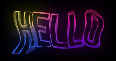 Hello Creative Typography Text Animation with wavy color lines video