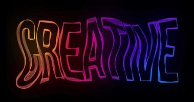 Creative Typography Text Animation with wavy color lines video