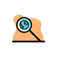 Magnifier Earth Vector Icon Illustration Design Conceptual