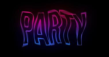 Party kreative Typografie Textanimation mit welligen Farblinien video